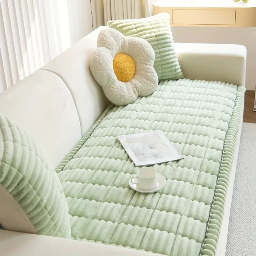 LoomVita Plush Pleated Edge Sofa Cover