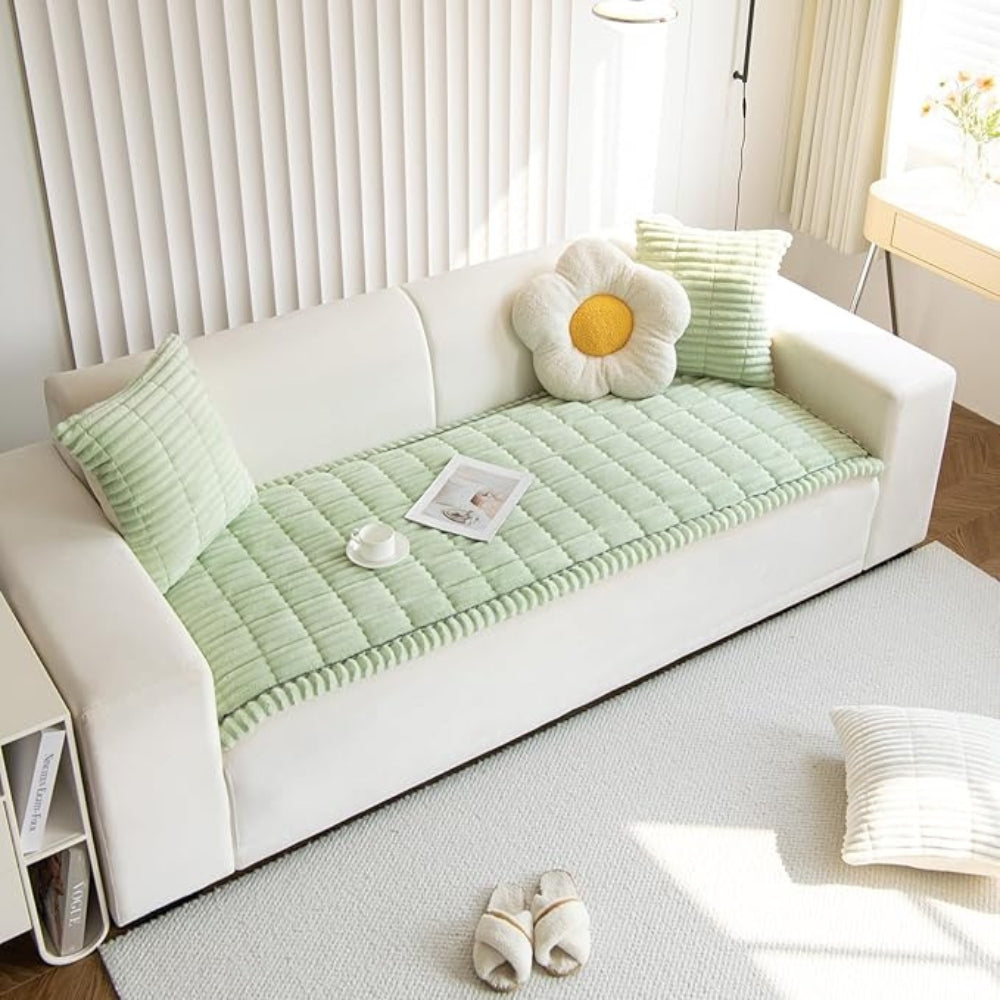 LoomVita Plush Pleated Edge Sofa Cover