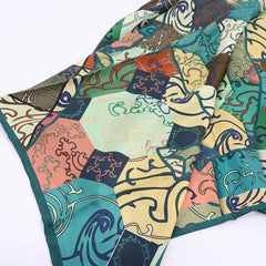 Vintage Silk and Wool Scarf Cloud Pattern 87x87cm & 100x100cm