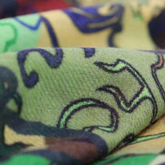 Vintage Silk and Wool Scarf Cloud Pattern 87x87cm & 100x100cm