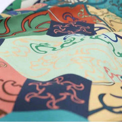 Vintage Silk and Wool Scarf Cloud Pattern 87x87cm & 100x100cm