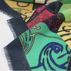 Vintage Silk and Wool Scarf Cloud Pattern 87x87cm & 100x100cm