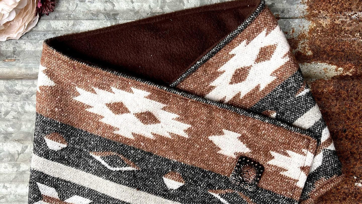 Western Cowboy Brown/Black Warm Neck Hood