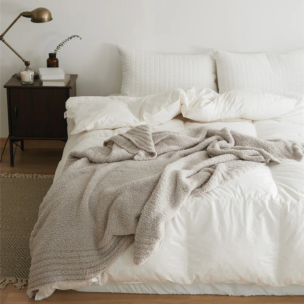 Soft Nest Minimalist Knit Throw Blanket