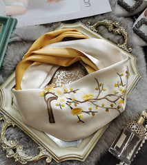 Handmade Su Embroidery 16 Momme Silk Scarf 155x35cm