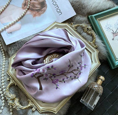 Handmade Su Embroidery 16 Momme Silk Scarf 155x35cm