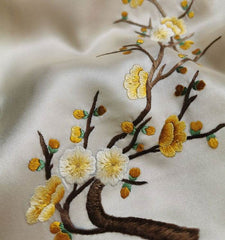 Handmade Su Embroidery 16 Momme Silk Scarf 155x35cm