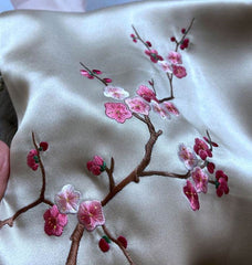 Handmade Su Embroidery 16 Momme Silk Scarf 155x35cm