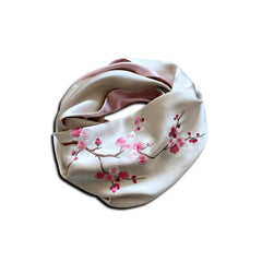 Handmade Su Embroidery 16 Momme Silk Scarf 155x35cm