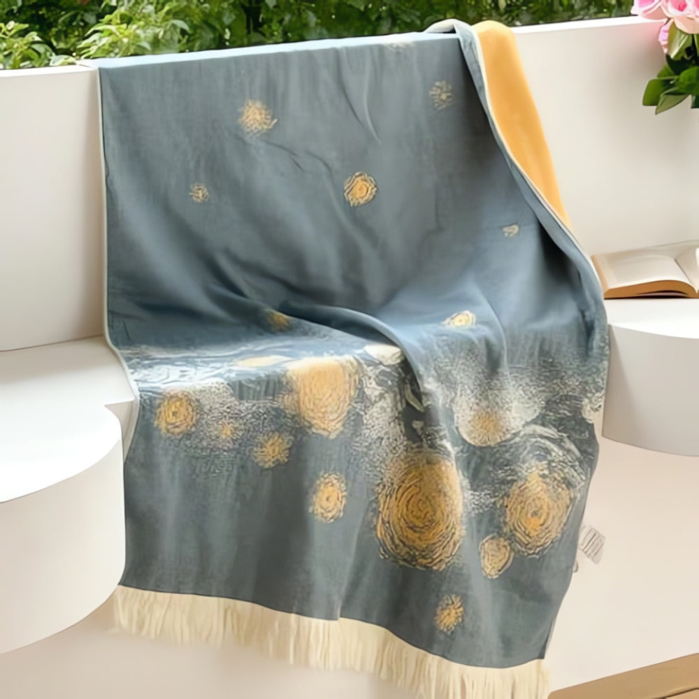 LoomVita Midnight Swirls Cotton Bath Towel