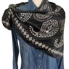 Paisley Wild Rags (Flint) | Black Silk Scarf