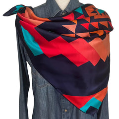 Aztec Wild Rags (Midnight in the Saddle) Silk Scarf