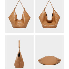 Leather Woven Shoulder Bags Large Tote Bag