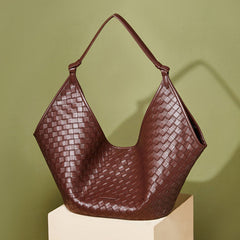 Leather Woven Shoulder Bags Large Tote Bag