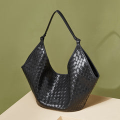 Leather Woven Shoulder Bags Large Tote Bag