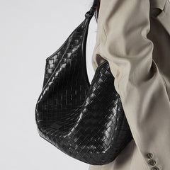 Leather Woven Shoulder Bags Large Tote Bag