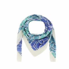 100% Wool Winter Square Scarf Elegant Peony 100x100cm