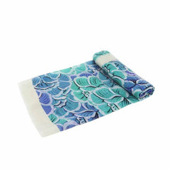 100% Wool Winter Square Scarf Elegant Peony 100x100cm