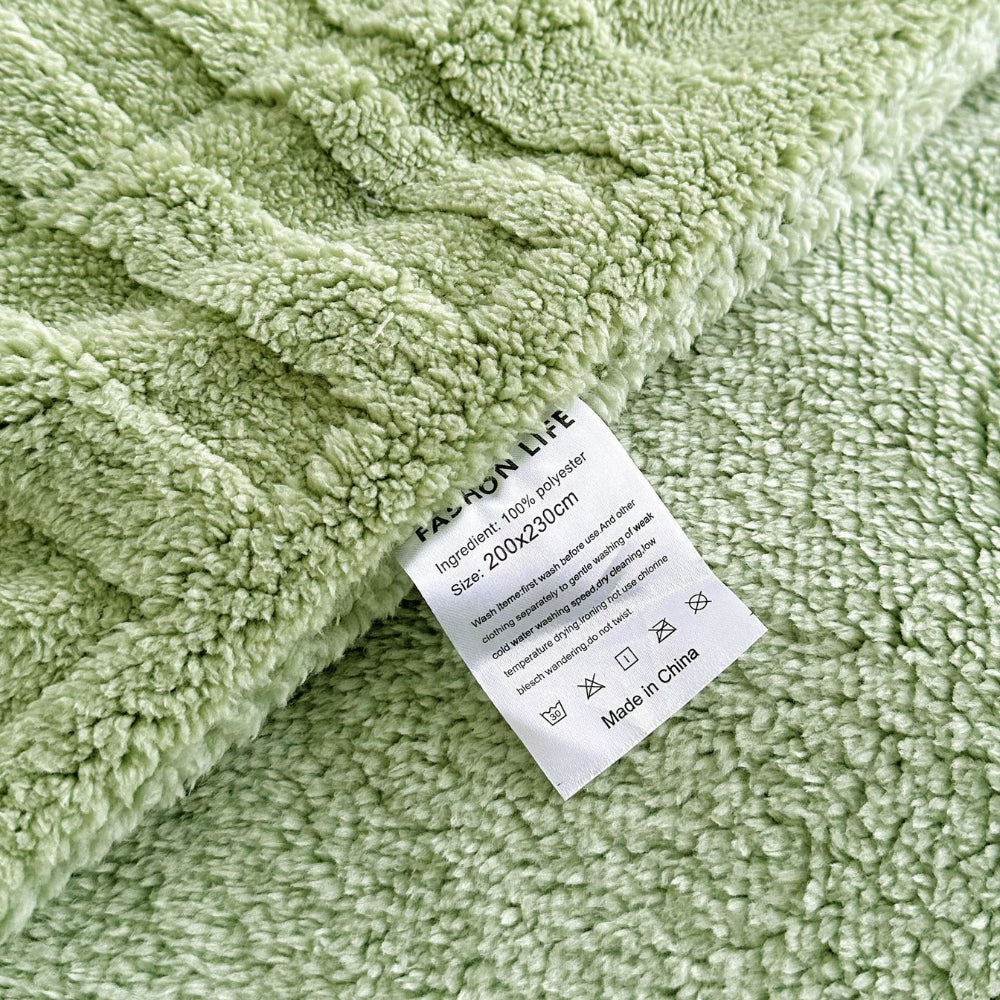 Plaid Embossed Grid Pattern Winter Blanket