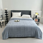 Plaid Embossed Grid Pattern Winter Blanket