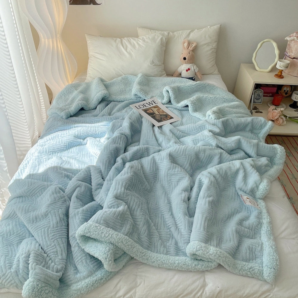 Seraphina Soft Jacquard Rabbit Plush Blanket