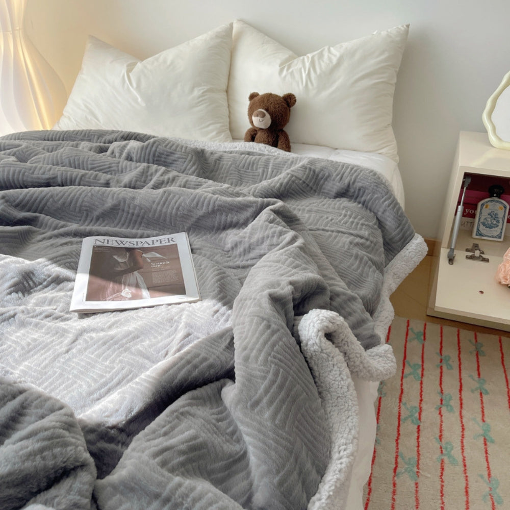 Seraphina Soft Jacquard Rabbit Plush Blanket
