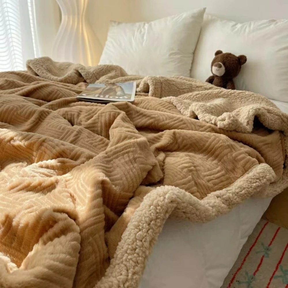 Seraphina Soft Jacquard Rabbit Plush Blanket