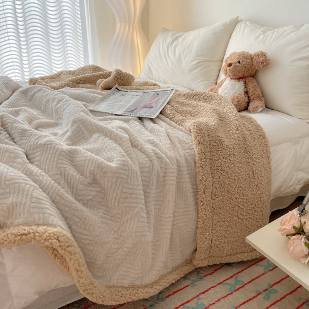 Seraphina Soft Jacquard Rabbit Plush Blanket
