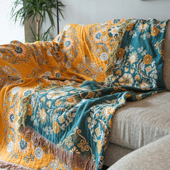 LoomVita Vintage Throw Blanket Flower Sofa Cover