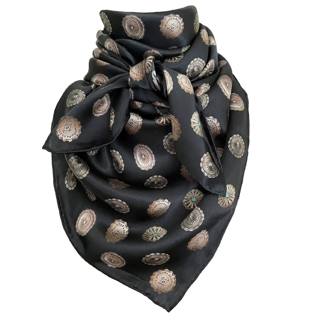 Western Wild Rags (Concho Canyon) Black Scarf