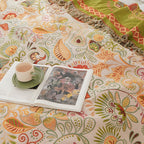 Autumn Leaf Boho Reversible Cotton Blanket
