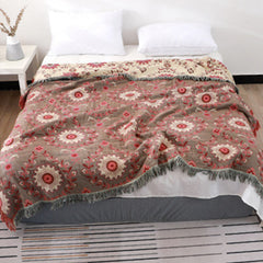 LoomVita Retro Sofa Cover Cotton Reversible Blanket