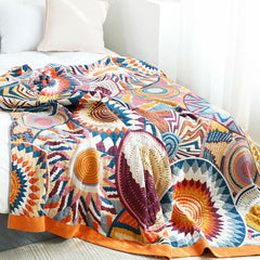 LoomVita Nordic Throw Blanket Reversible Sofa Towel