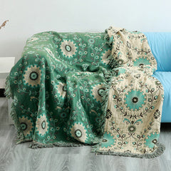 LoomVita Retro Sofa Cover Cotton Reversible Blanket