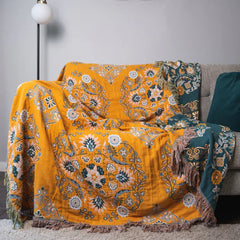 LoomVita Vintage Throw Blanket Flower Sofa Cover