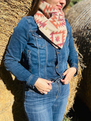 Orange Western Aztec Warm Neck Hood