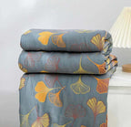 Ginkgo Leaf Cotton Throw Blanket