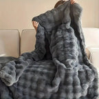 Rabbit Faux-Fur Blanket Throw