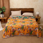 LoomVita Boho Reversible Cotton Gauze Tassel Quilt