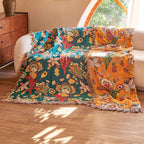 LoomVita Boho Reversible Cotton Gauze Tassel Quilt