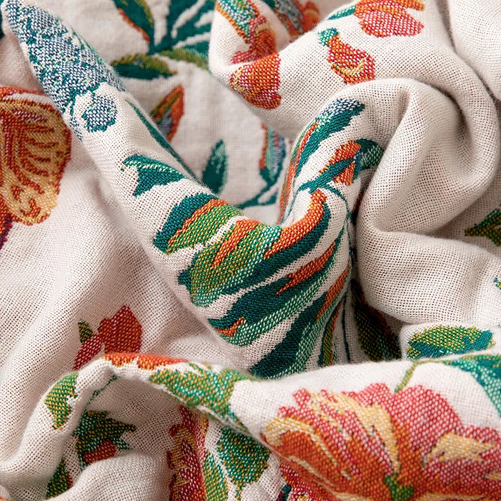 LoomVita Vintage Vine Floral Reversible Cotton Gauze Quilt