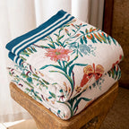 LoomVita Vintage Vine Floral Reversible Cotton Gauze Quilt