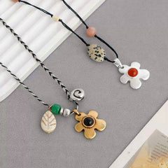Handmade Floral Beaded Pendant Necklace