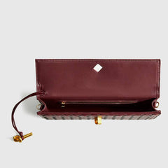 Woven Flap Clutch Shoulder Bag Handbag