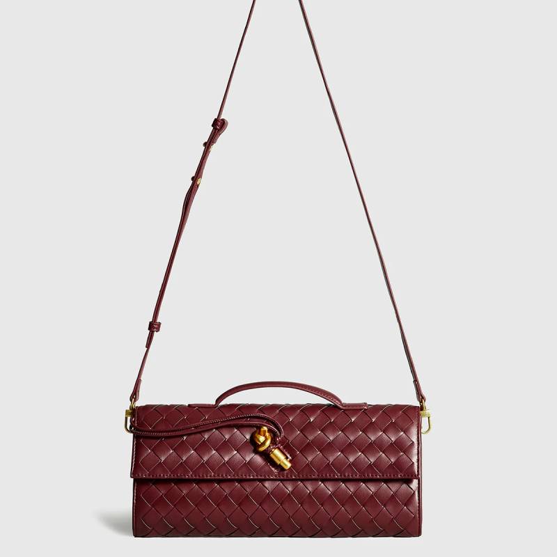 Woven Flap Clutch Green Shoulder Bag Handbag