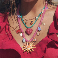 HM Charm Bead Necklace Boho Accessories