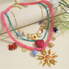 HM Charm Bead Necklace Boho Accessories