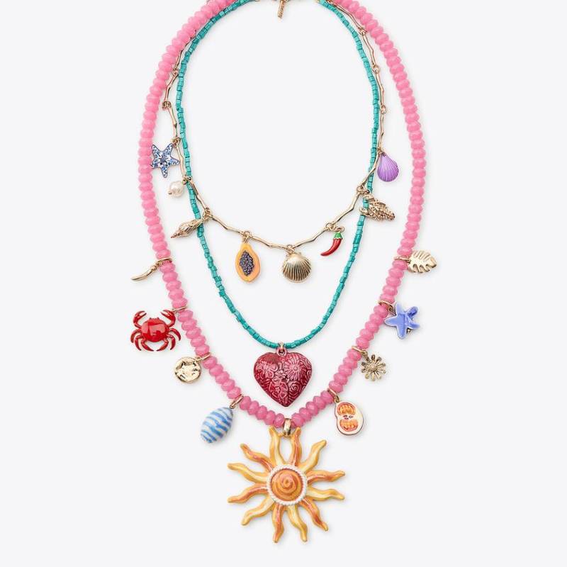 HM Charm Bead Necklace Boho Accessories