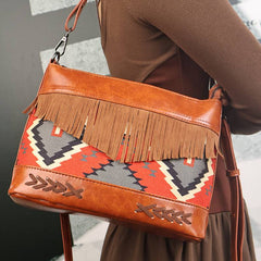 Vintage Boho Tassel Crossbody Bag