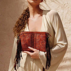 Handmade Western Crossbody Tasseled Shoulder Bag